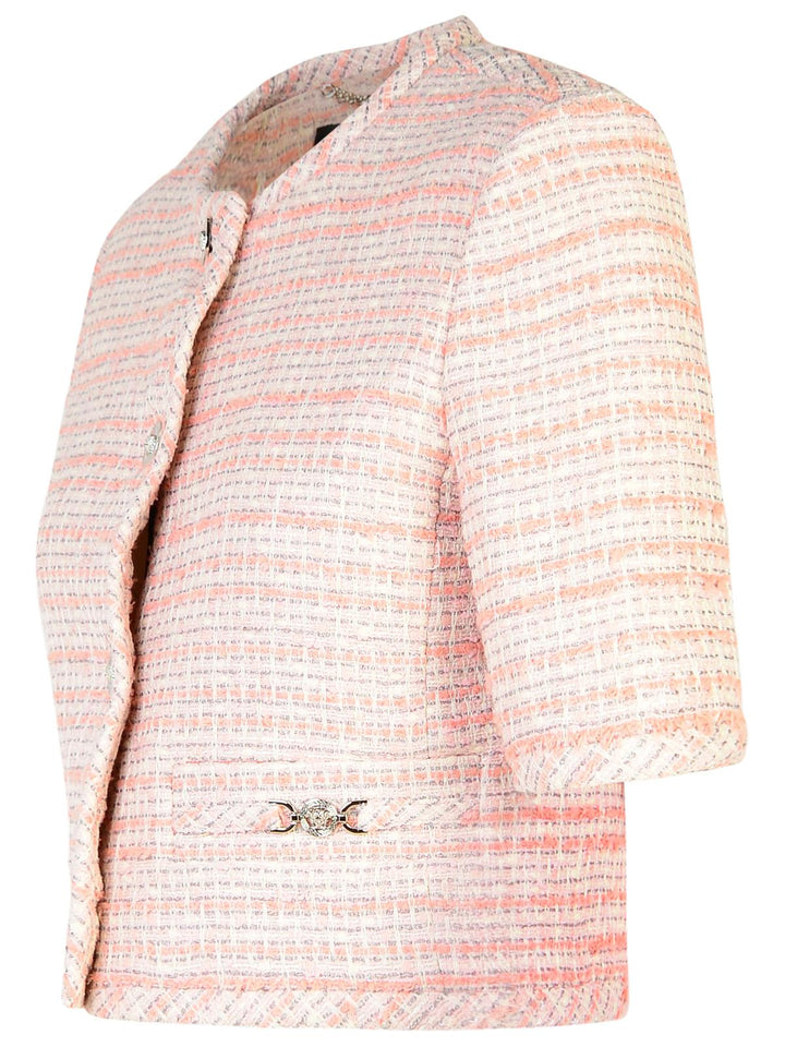 Versace Pink Cotton Blend Jacket Women