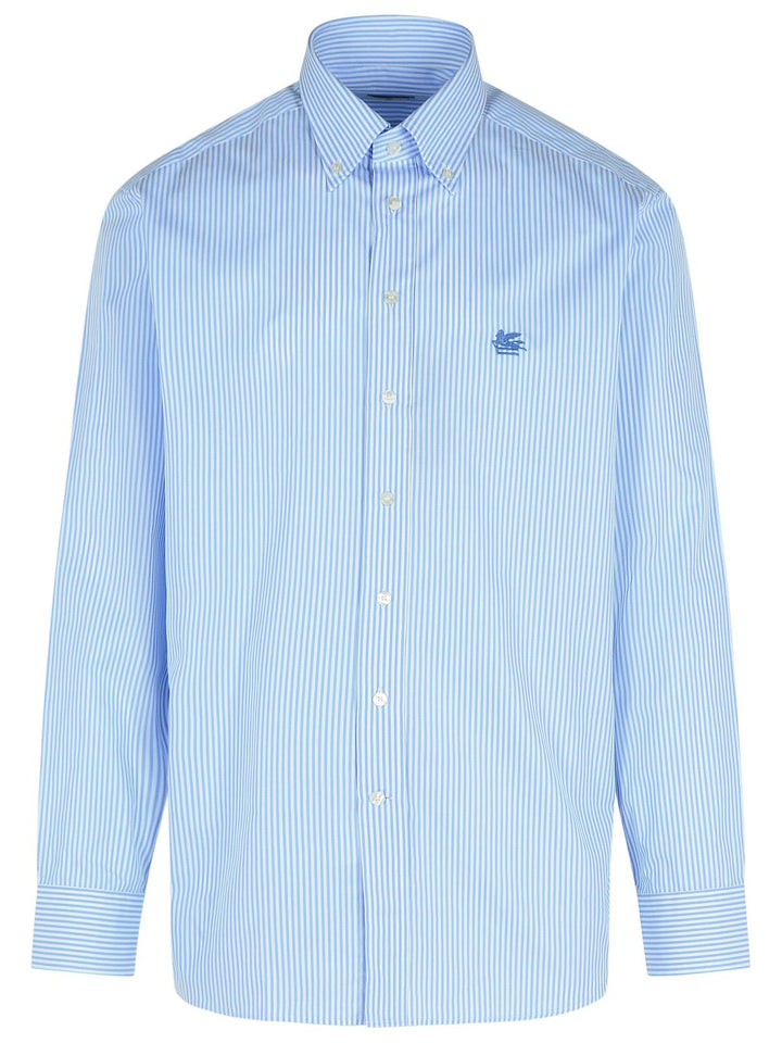 Etro Light Blue Cotton Shirt Men