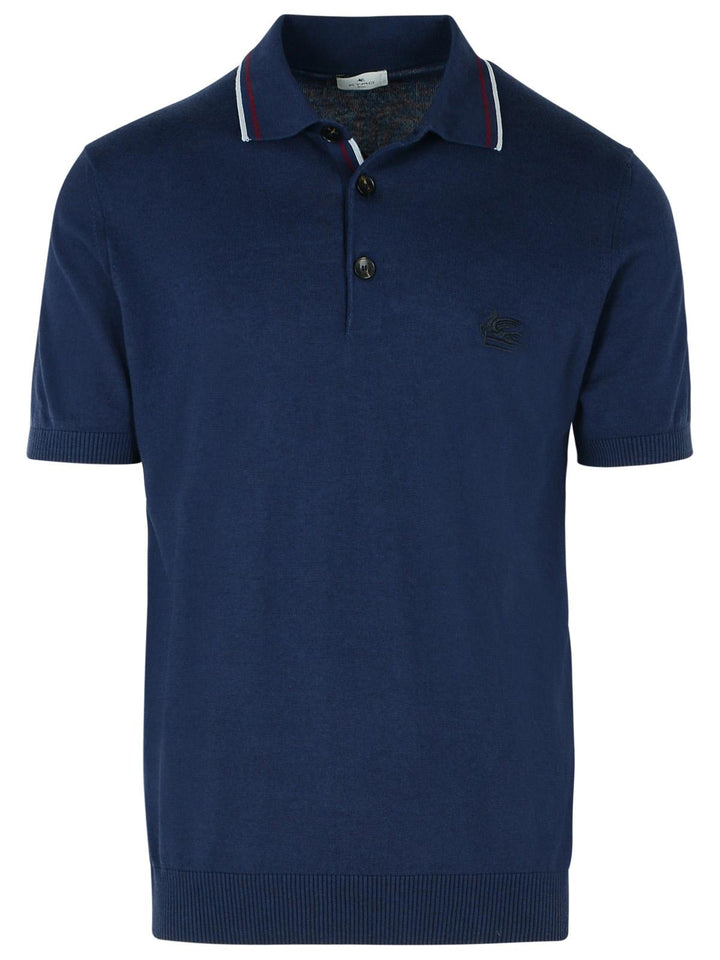 Etro Navy Cotton Polo Shirt Men