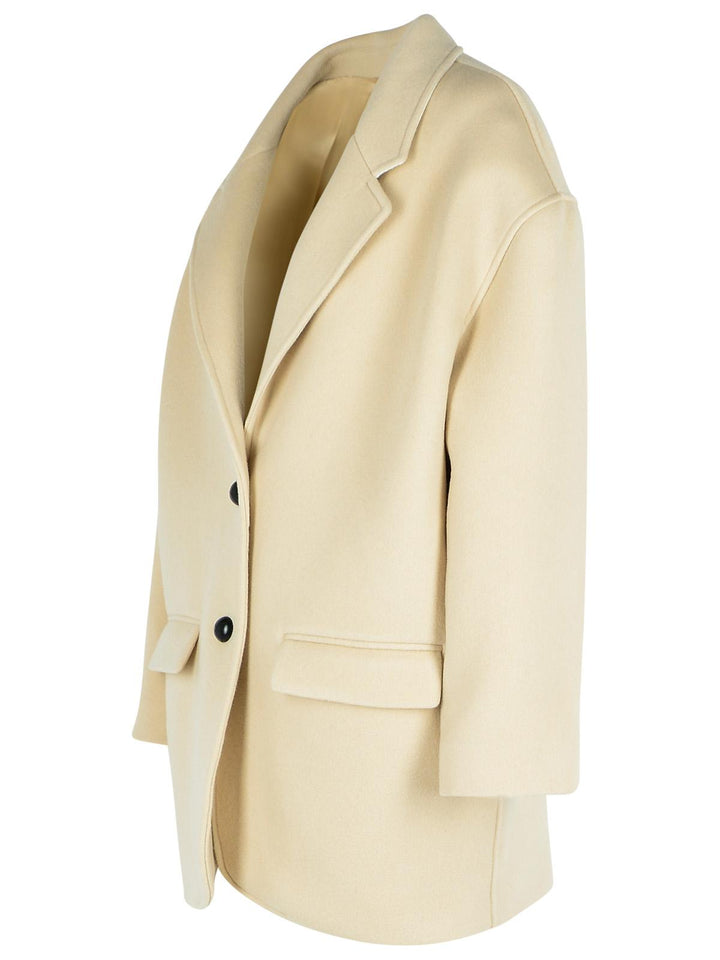 Isabel Marant 'Campbelle' Beige Virgin Wool Blend Coat Women