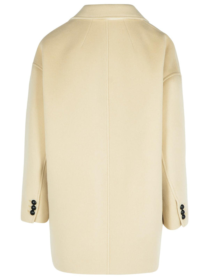 Isabel Marant 'Campbelle' Beige Virgin Wool Blend Coat Women