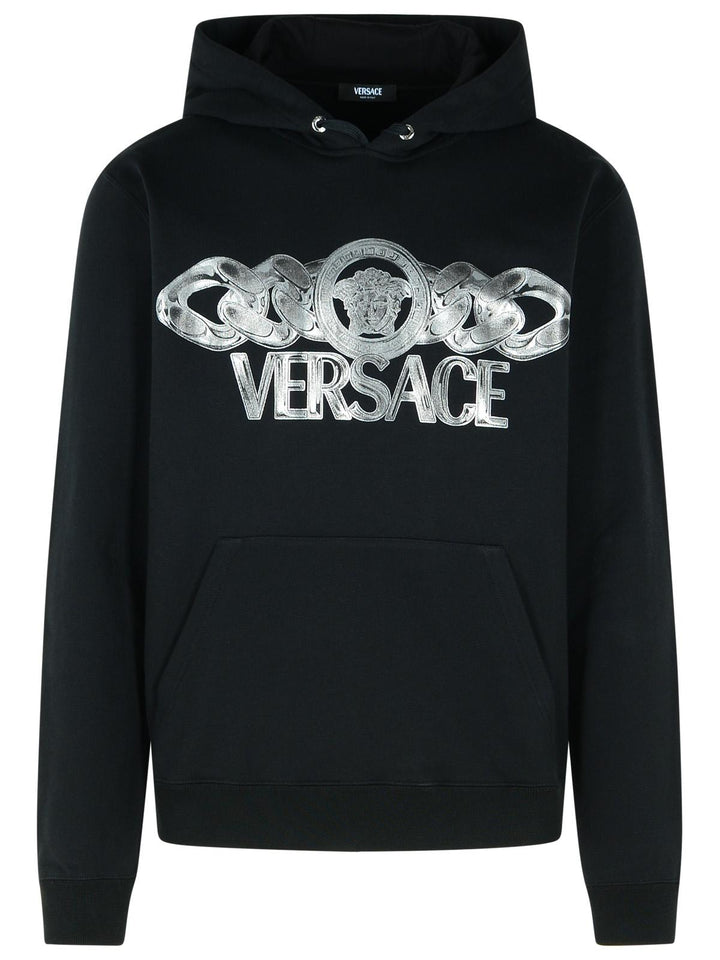 Versace Black Cotton Sweatshirt Men
