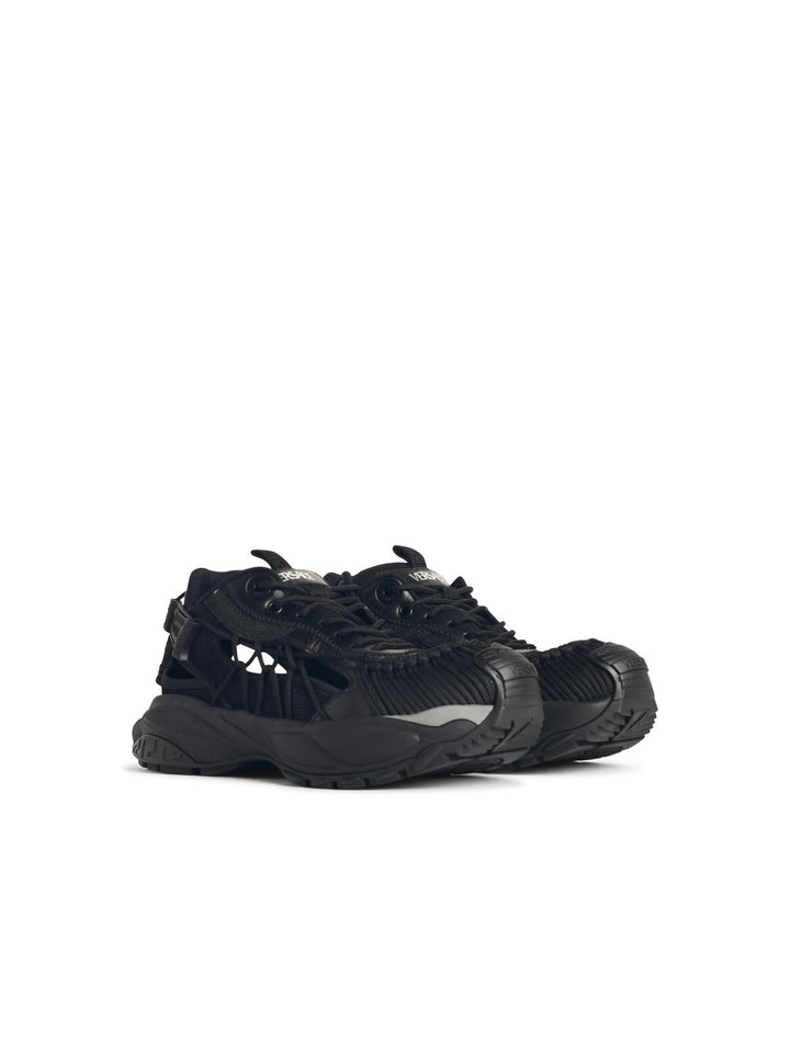 Versace 'Mercury' Black Leather Blend Sneakers Men