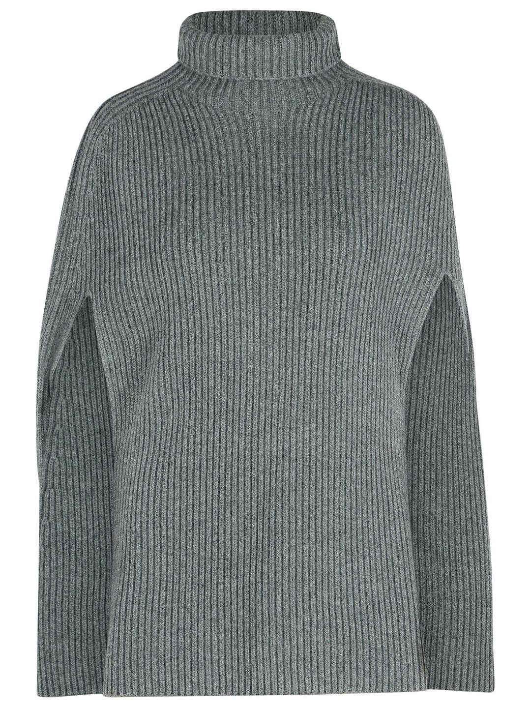 Jil Sander 'Koala' Grey Wool Turtleneck Cape Women