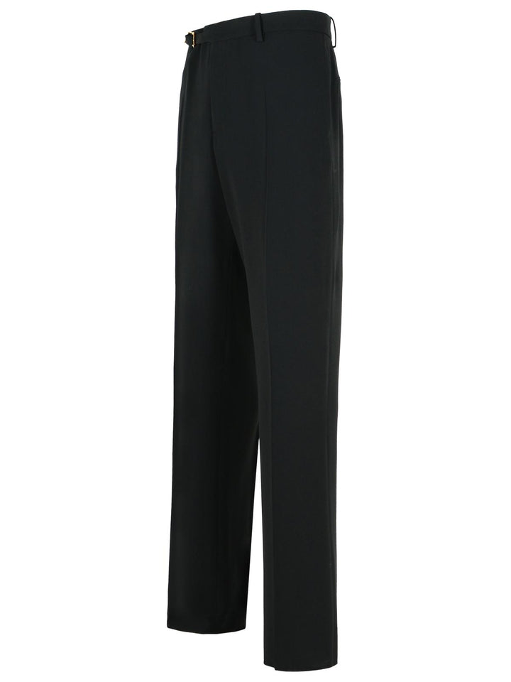 Versace Black Virgin Wool Blend Patalone Men