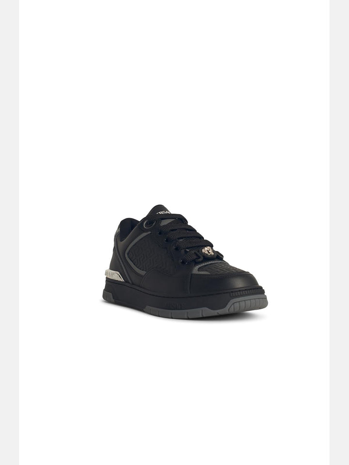 Versace 'Greca' Black Leather Blend Sneakers Men