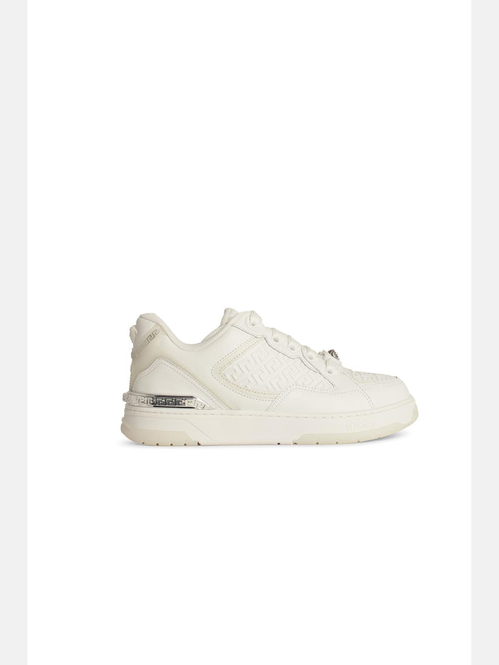 Versace 'Greca' White Leather Blend Sneakers Men