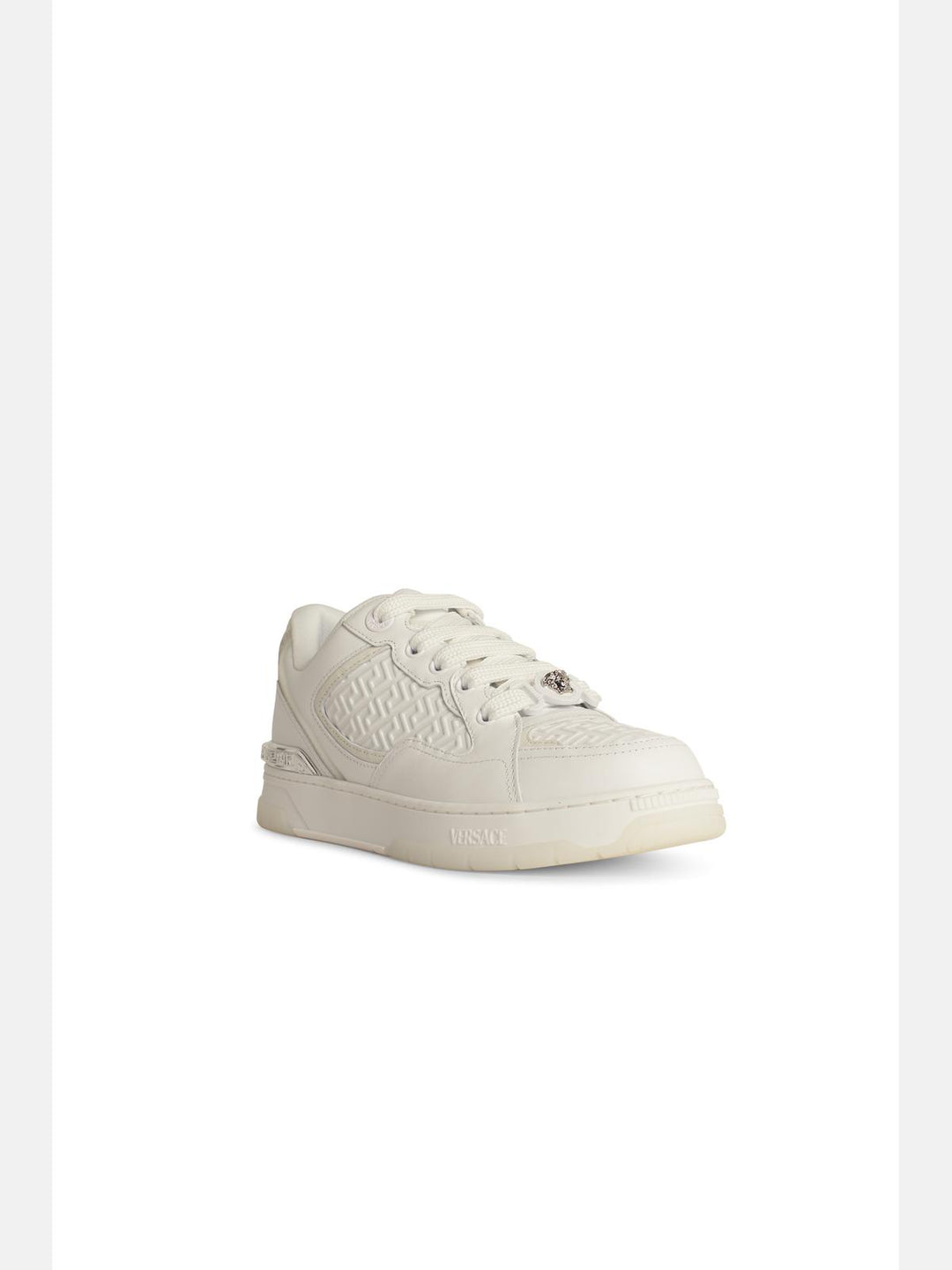 Versace 'Greca' White Leather Blend Sneakers Men