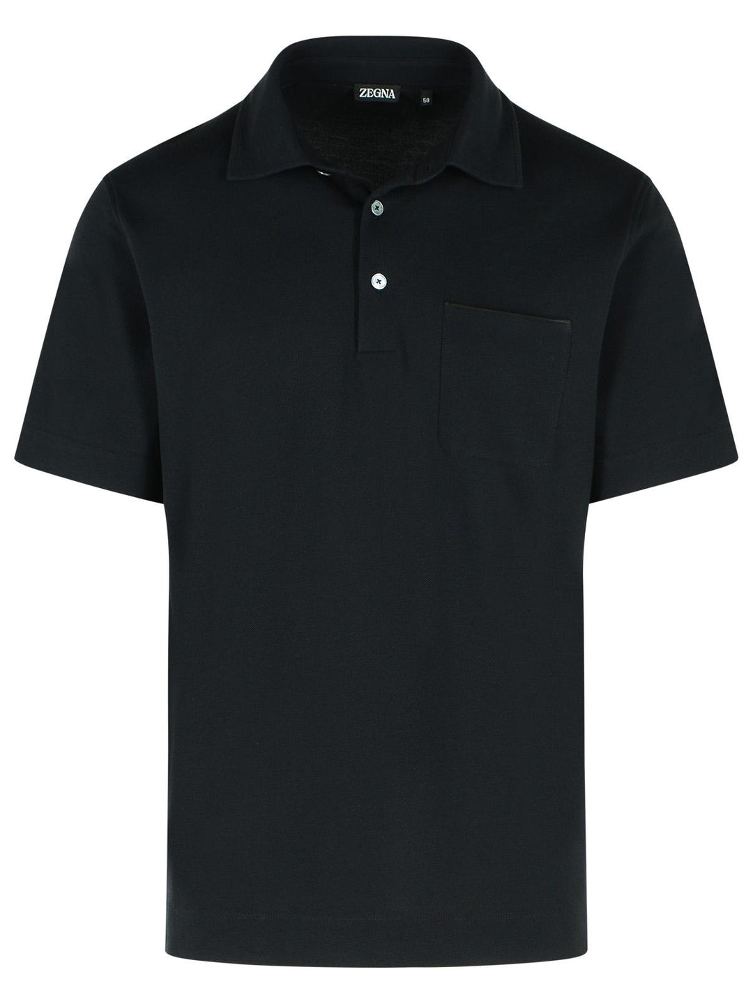 Zegna 'Pure' Black Cotton Polo Shirt Men