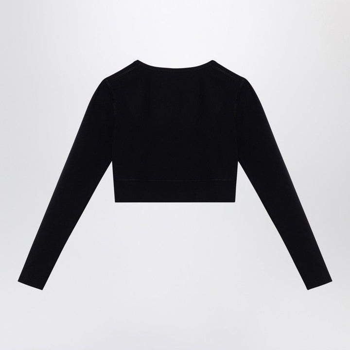 Balenciaga Black Activewear Top In Matt Nylon Blend Women
