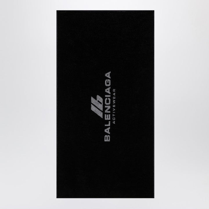 Balenciaga Black Cotton Activewear Gym Towel Men