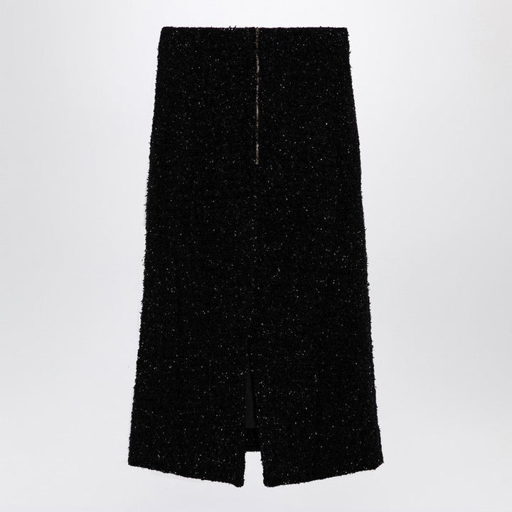 Balenciaga Black Tweed Midi Skirt Women