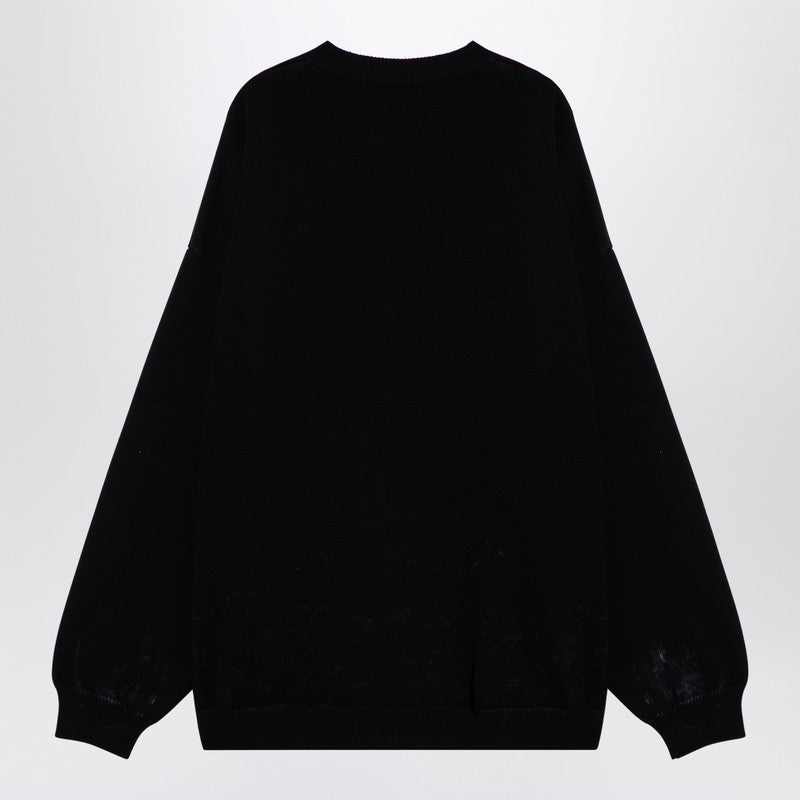 Balenciaga Black Cotton Blend Jumper With Print Men