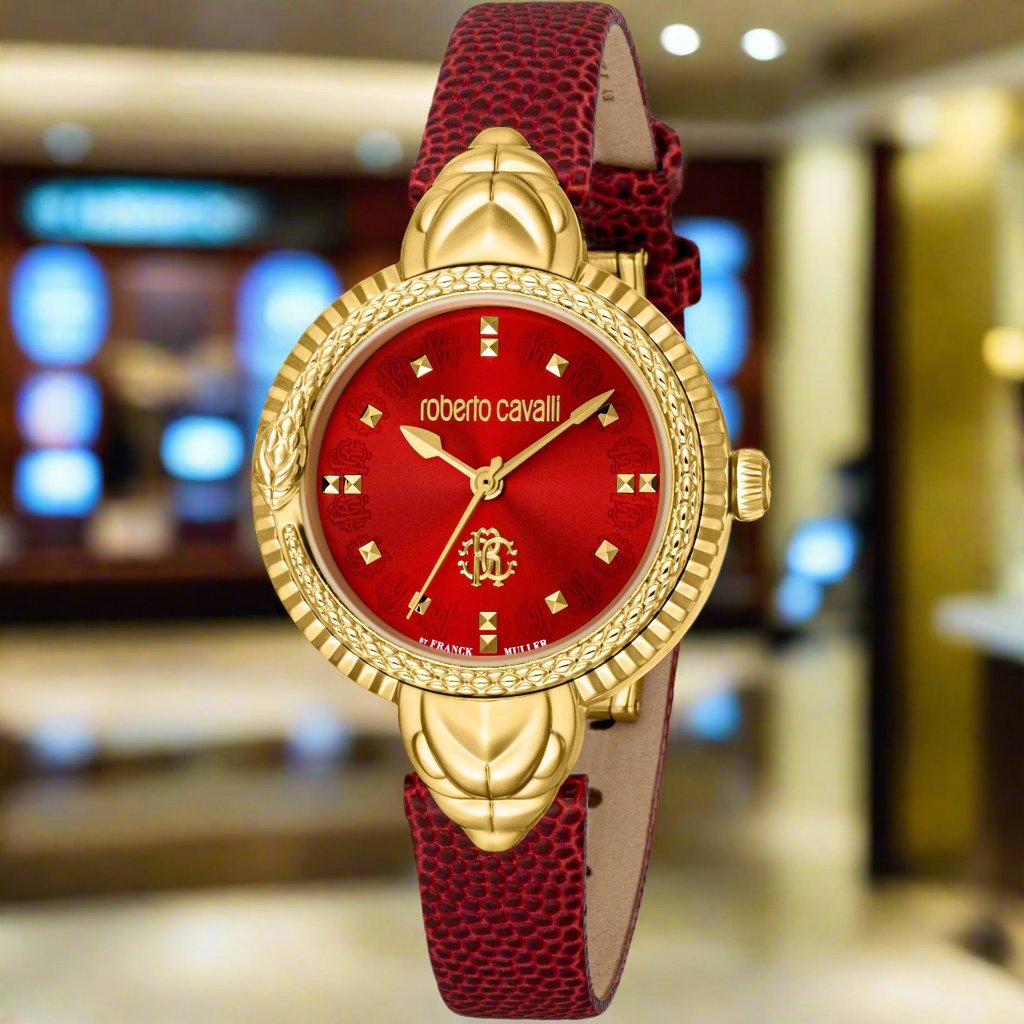 Roberto Cavalli By Franck Muller women's burgundy dial Watches