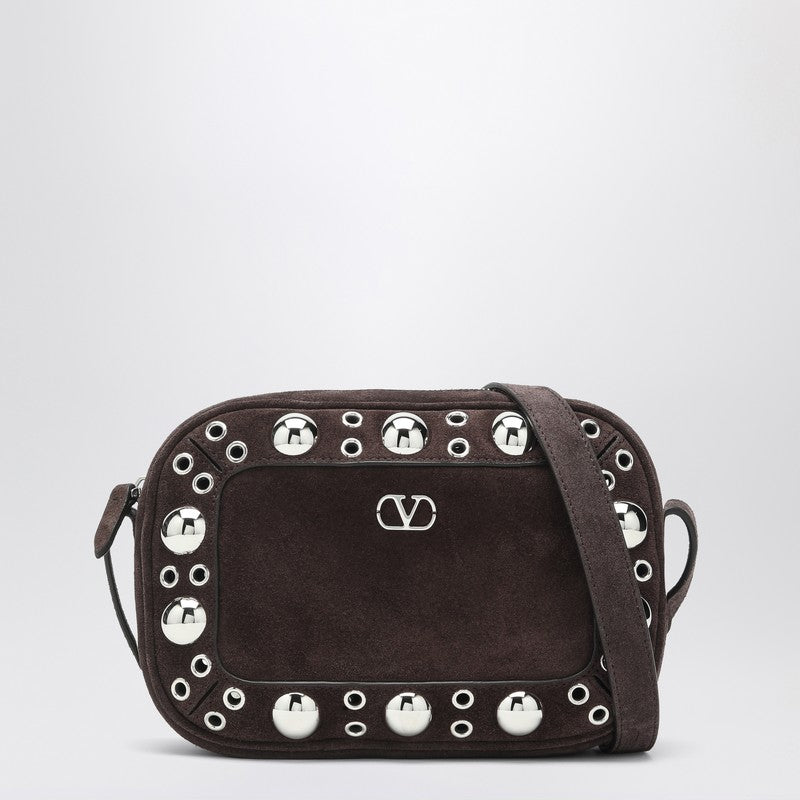 Valentino Garavani Nellcôte Bag Brown In Suede With Studs And Rivets Men