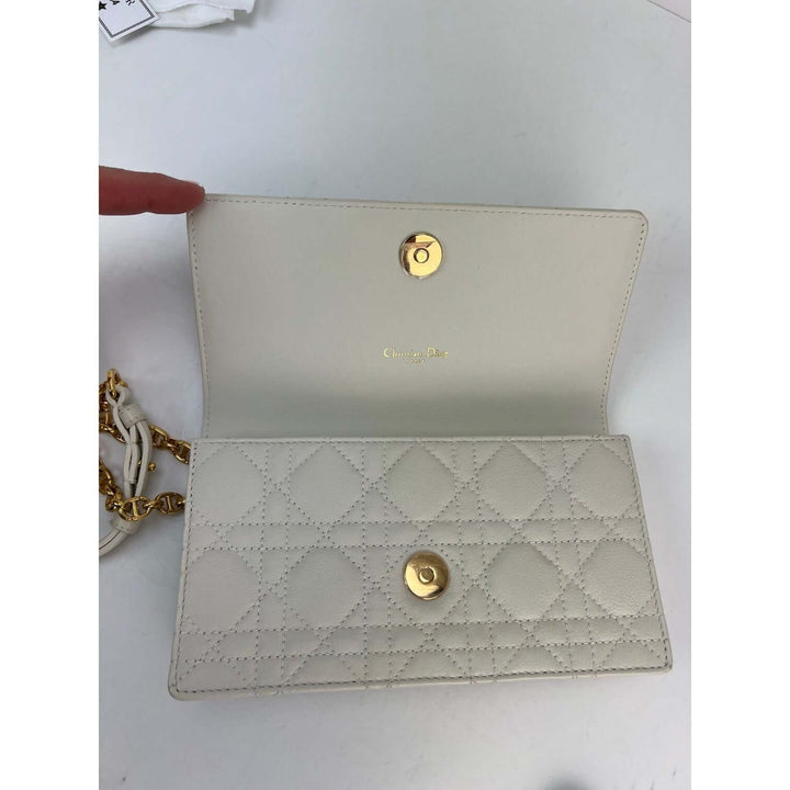 Christian Dior Caro Cannage white leather belt bag clutch – STORE 7994