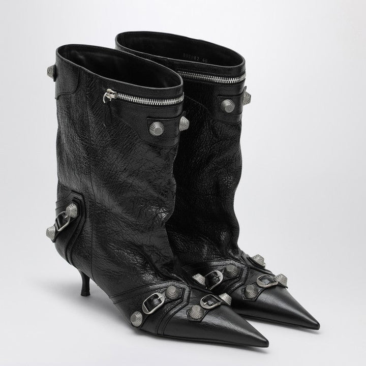 Balenciaga Cagole Wide Black Ankle Boot Women