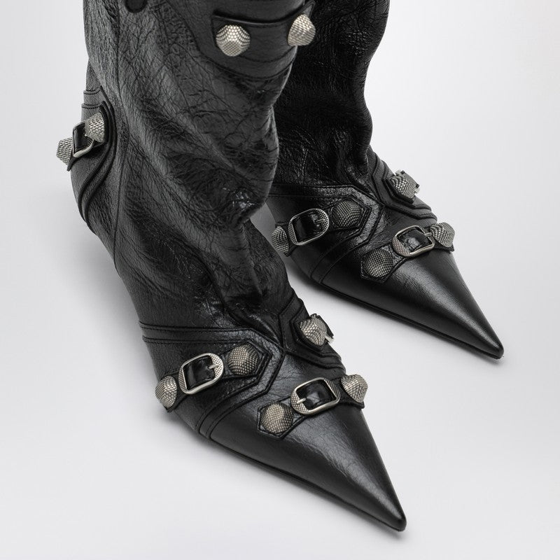 Balenciaga Cagole Wide Black Ankle Boot Women