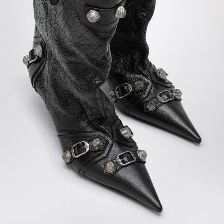 Balenciaga Cagole Wide Black Ankle Boot Women