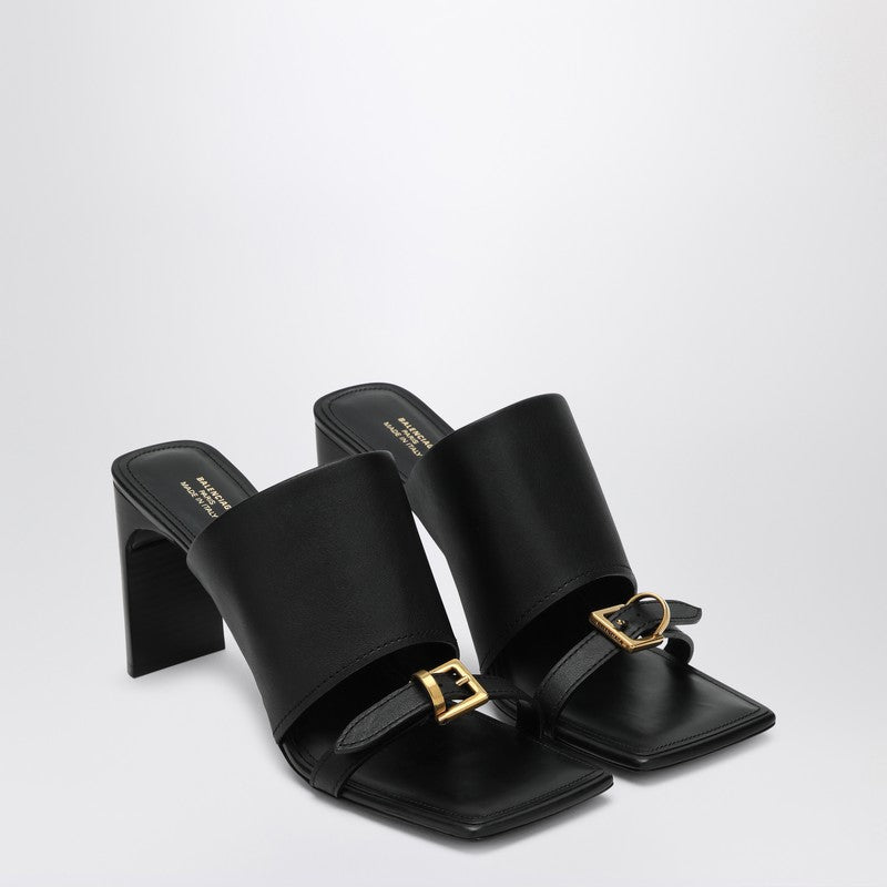 Balenciaga Black Leather Bel Air Sandals Women