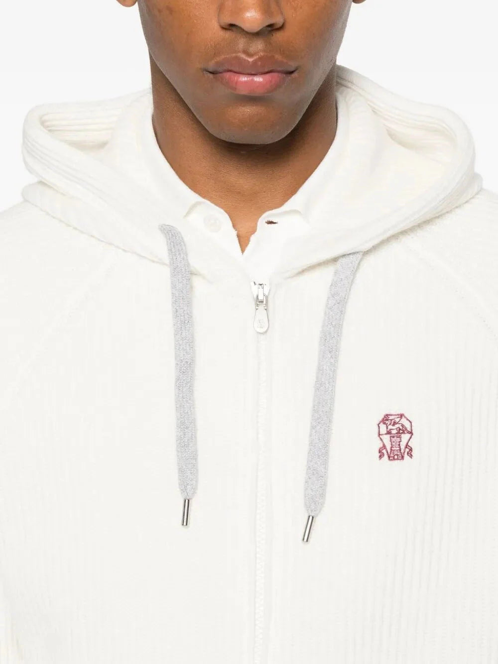 Brunello Cucinelli Men Cashmere Knit Sweatshirt With Hood