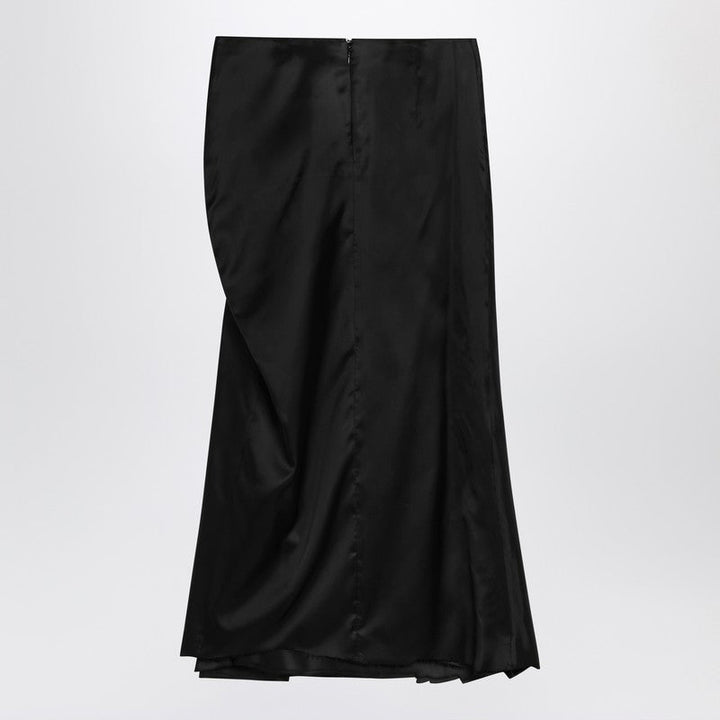 Balenciaga Draped Black Skirt In Cupro Twill Women