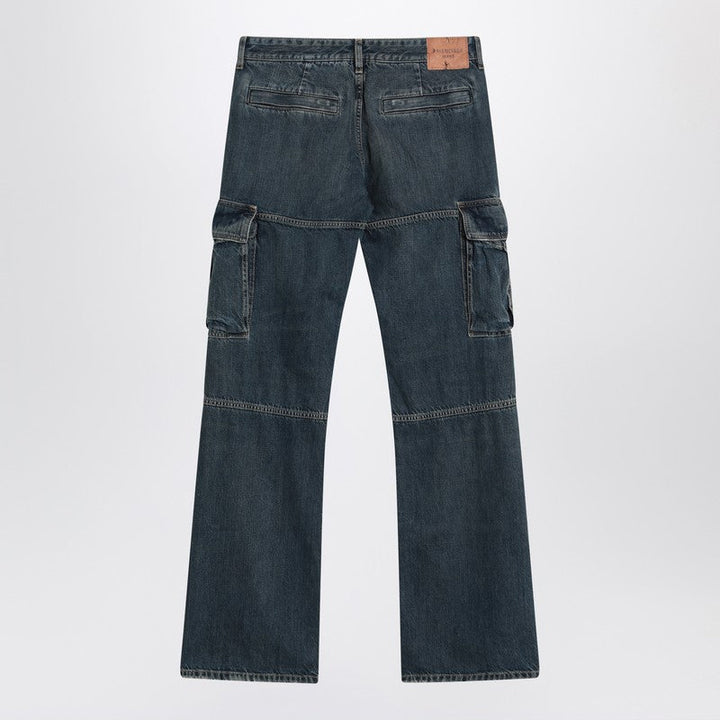 Balenciaga Blue Cargo Regular Jeans With A Faded Effect Women
