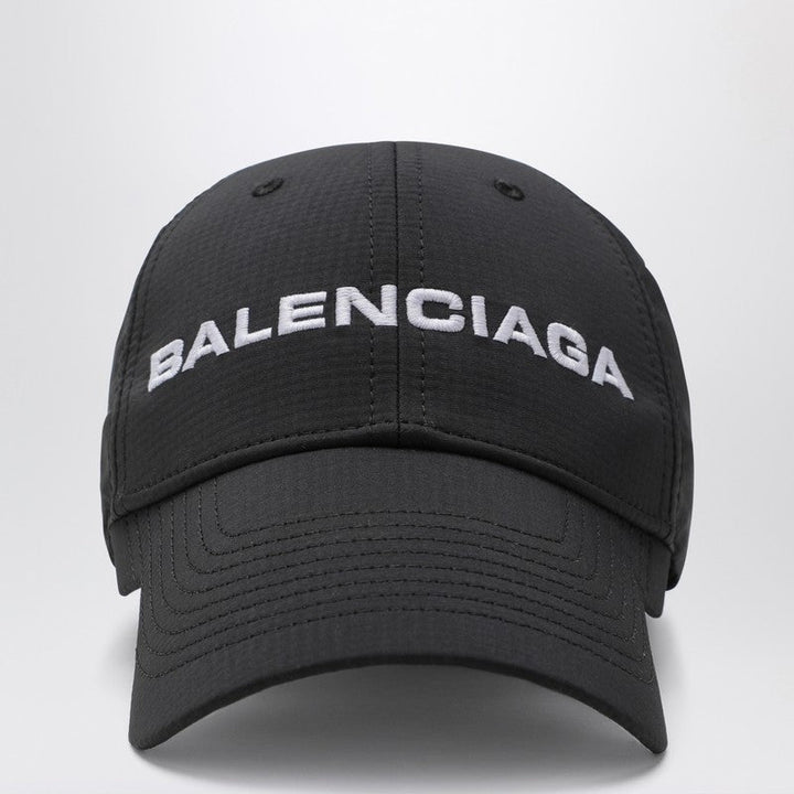 Balenciaga Black/White Logo Baseball Cap Men