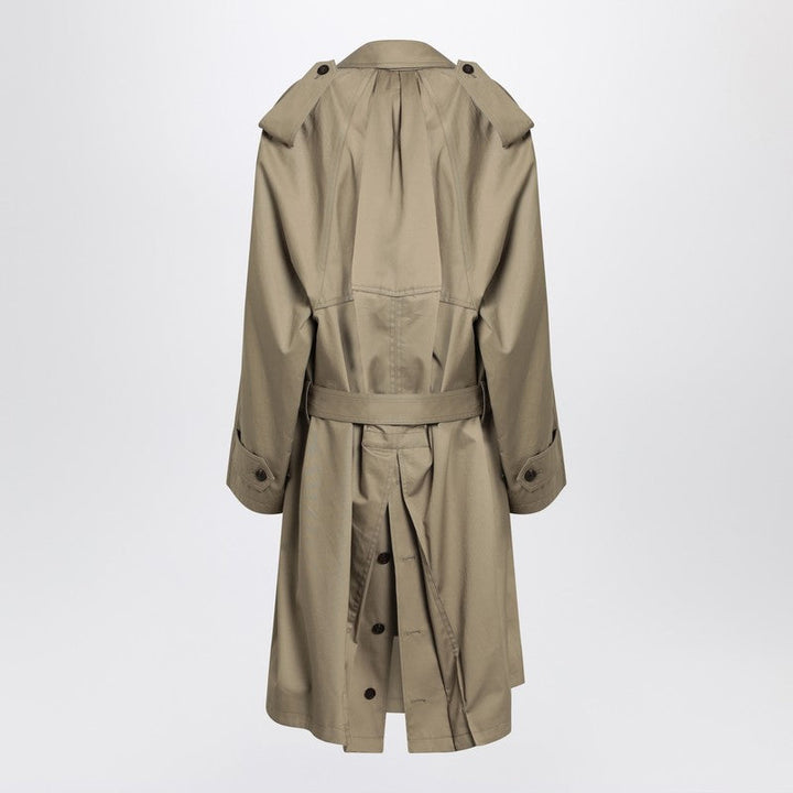 Balenciaga Beige Double-Breasted Cotton Trench Coat Women