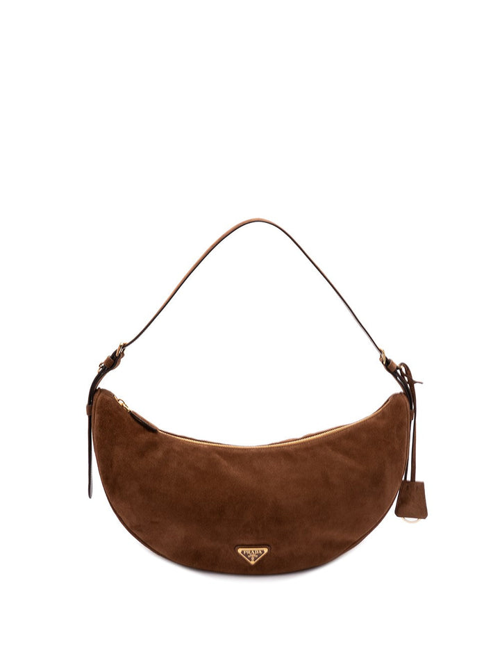 Prada Women `Prada Demi-Lune` Large Suede Shoulder Bag