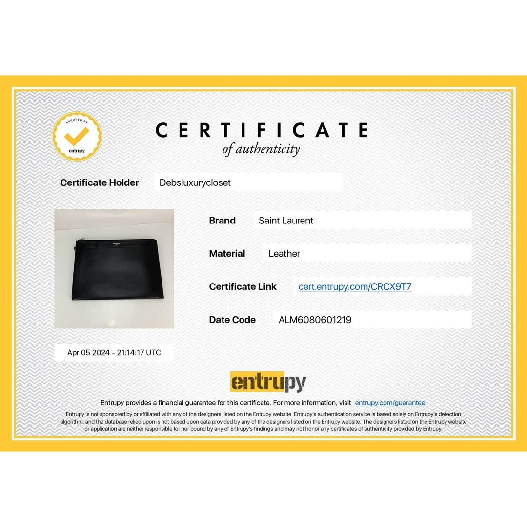 Saint Laurent Black Smooth Leather I-Pad Case Clutch