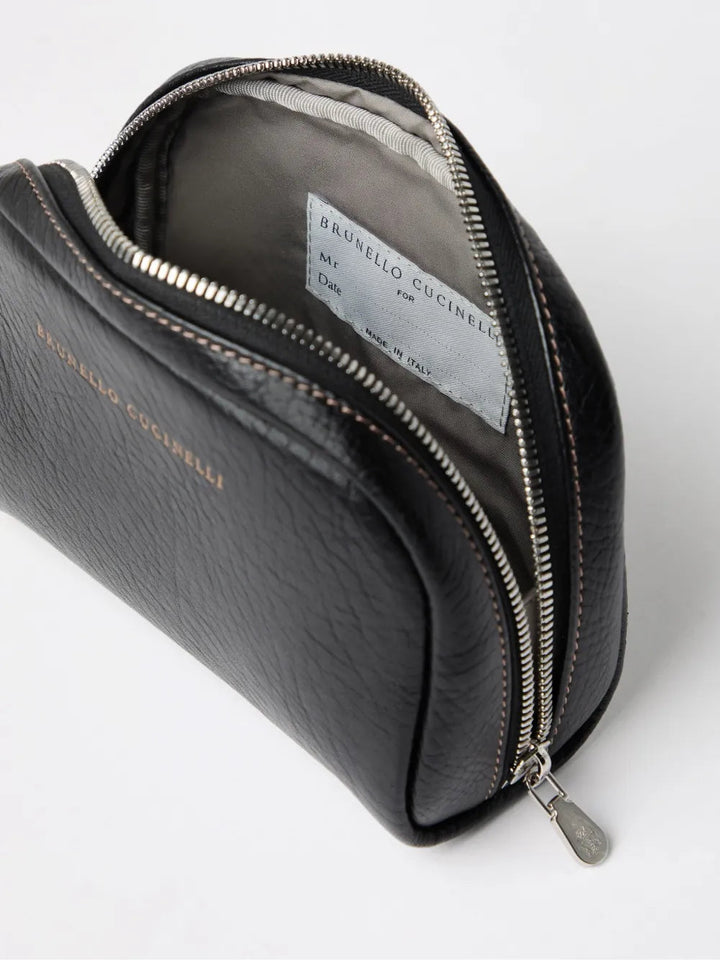 Brunello Cucinelli Men Leather Toiletry Bag