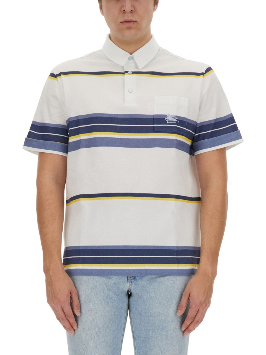 Etro Men Polo Shirt With Pegasus Embroidery