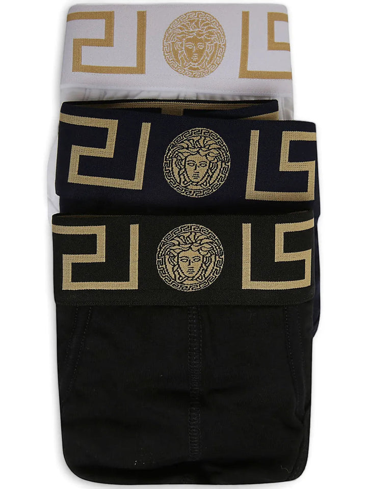 Versace Men Set Of 3 Greca Medusa Head Briefs