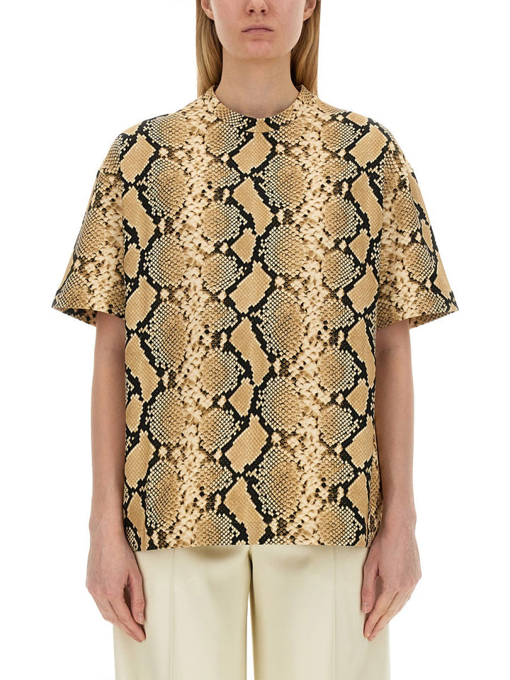 Jil Sander Women T-Shirt With Animal Pattern