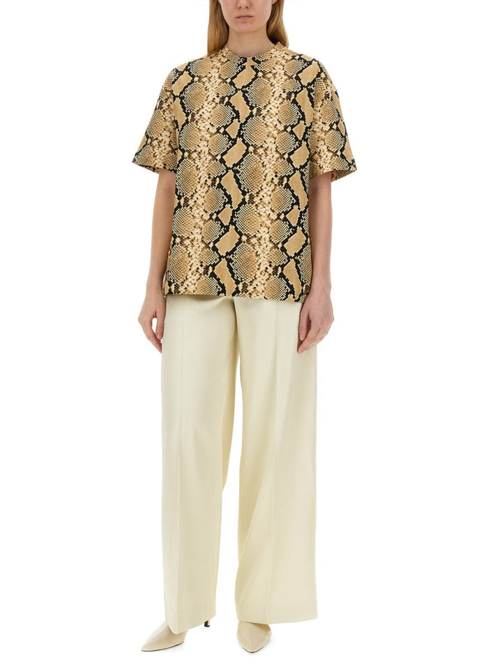 Jil Sander Women T-Shirt With Animal Pattern