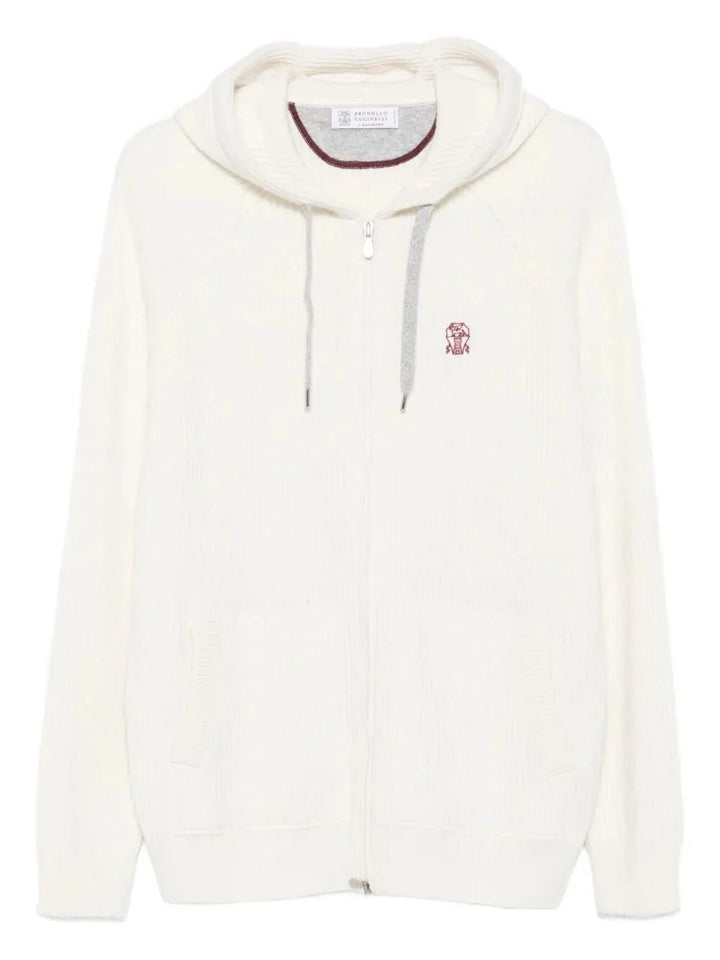 Brunello Cucinelli Men Cashmere Knit Sweatshirt With Hood