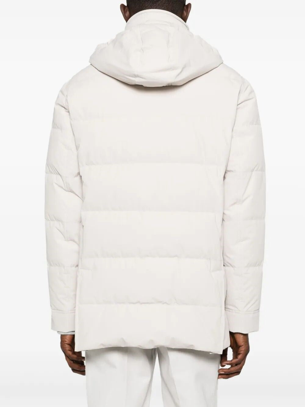 Brunello Cucinelli Men Padded Jacket With Detachable Hood