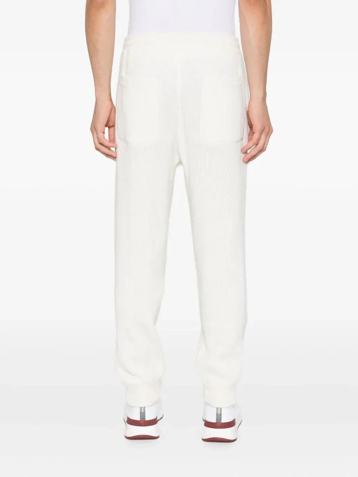 Brunello Cucinelli Men Cashmere English Rib Knit Track Pants