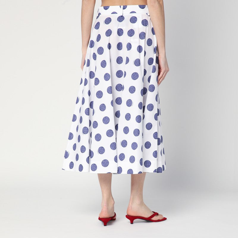 Moschino Flared White Skirt With Polka Dots Women