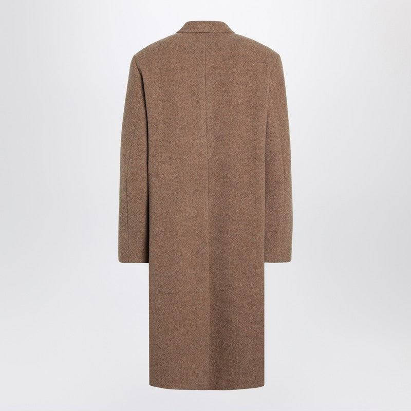 Auralee Beige Double-Breasted Wool Coat Men