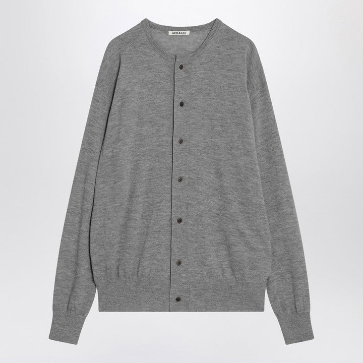 Auralee Gray Cashmere Cardigan Men