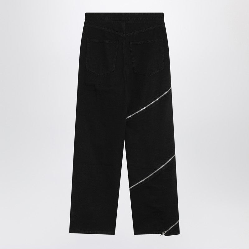Alaia Black Zip Spiral Jeans Women