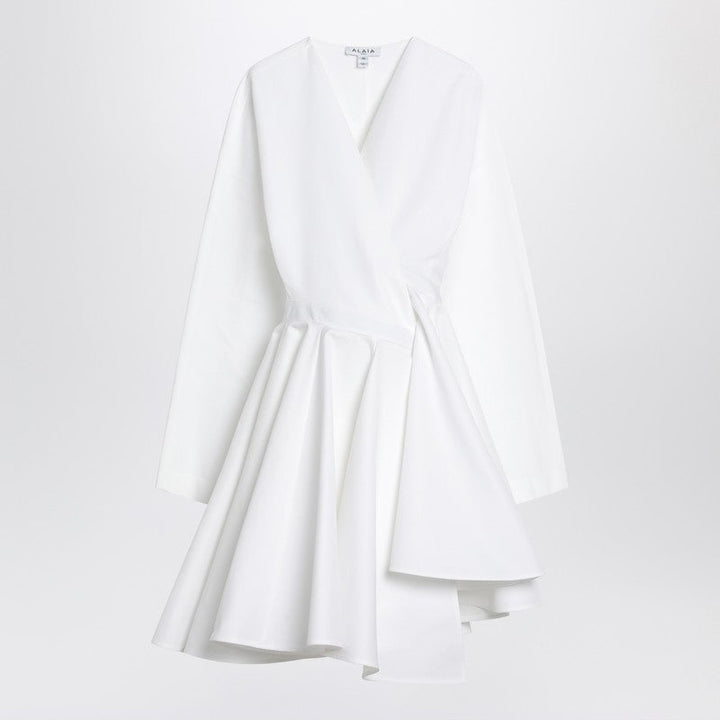 Alaia Asymmetrical White Cotton Dress Women