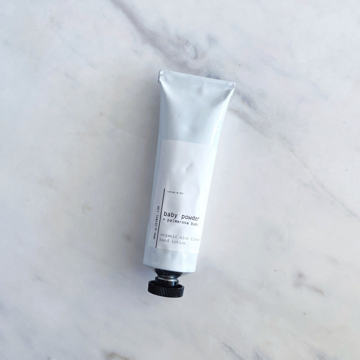 BABY POWDER + PALMAROSA BUDS | ORGANIC ALOE FLOWER HAND LOTION