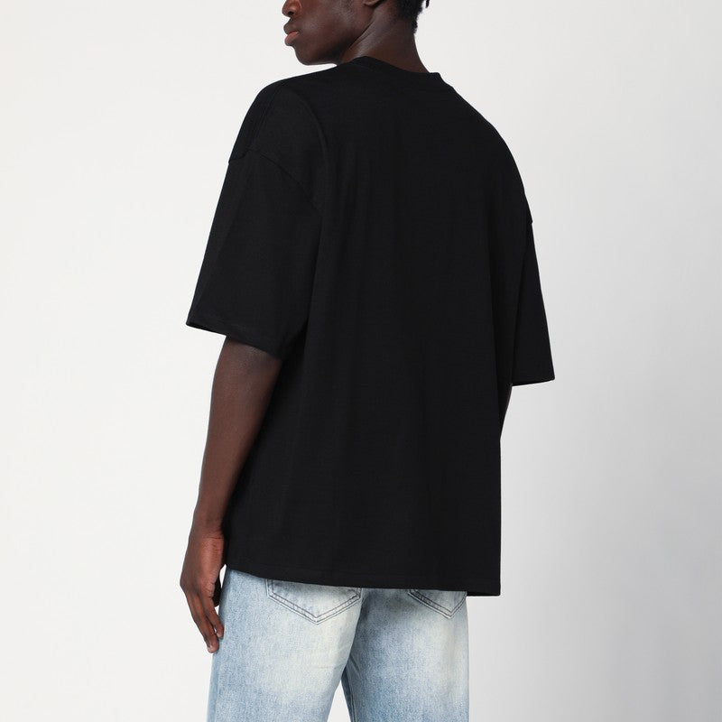 Amiri Black Cotton T-Shirt With Logo Patch Men
