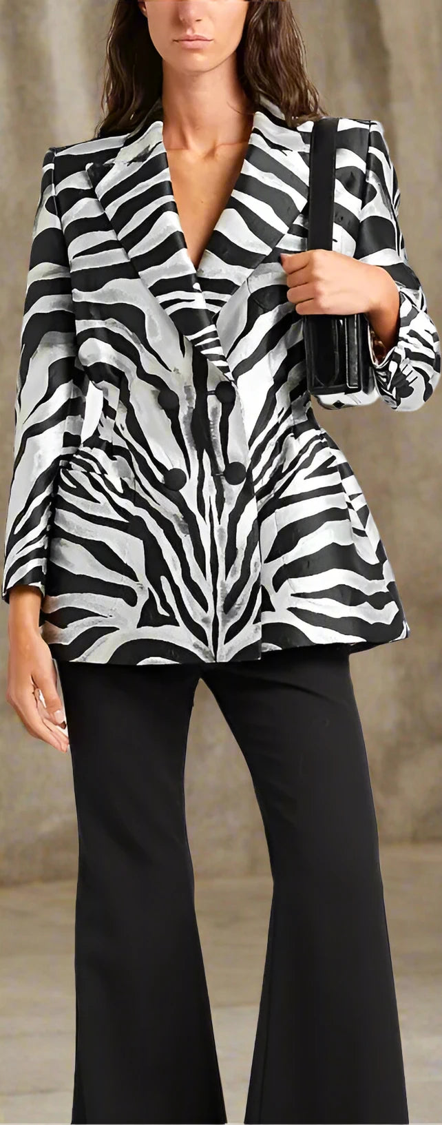 Dolce & Gabbana Silver/Black/Gray POLYESTER BLAZER