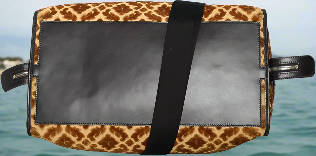 Dolce & Gabbana BEIGE VELVET TOP HANDLE SHOULDER DUFFLE WOMEN BAG