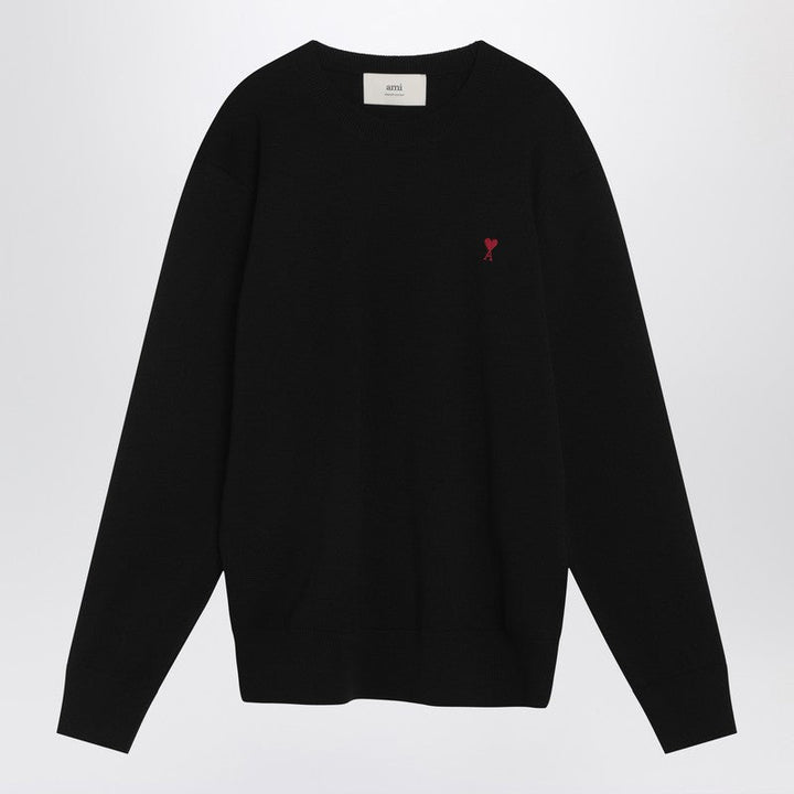 Ami Paris Black Ami De Coeur Sweater Men