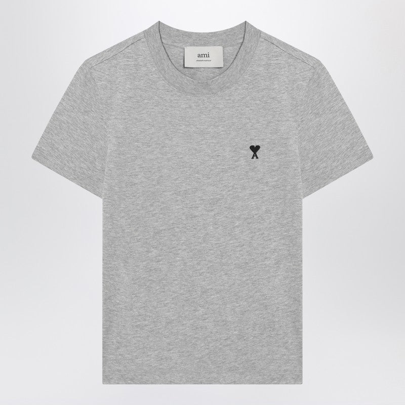 Ami Paris T-Shirt Ami De Coeur Grey In Cotton Men
